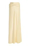 Arcina Ori Andi Satin Maxi Skirt In Yellow