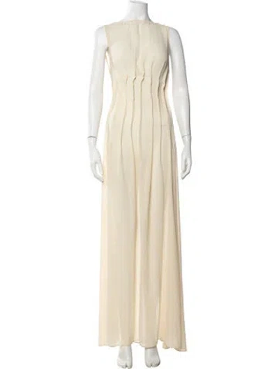 Pre-owned Arcina Ori Crew Neck Long Dress In Yellow