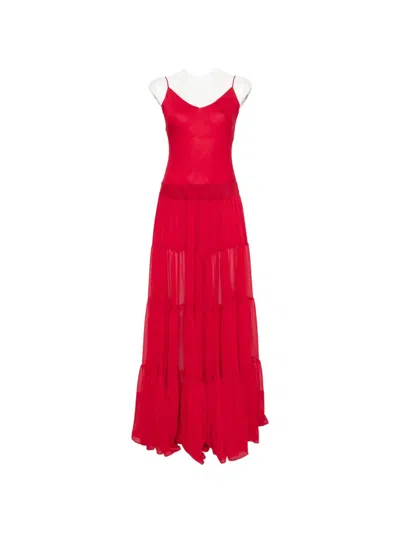 Arcina Ori Delphina Tiered Maxi Dress In Red