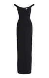 Arcina Ori Ellery Off-the-shoulder Ponte Maxi Dress In Black