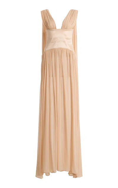 Arcina Ori Exclusive Ramona Chiffon Maxi Dress In Brown