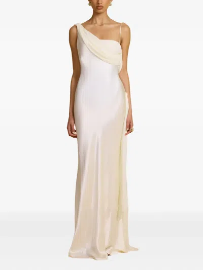 Arcina Ori Helena Asymmetric Gown Dress In White