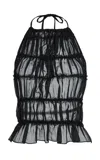 Arcina Ori Juliette Ruched Halter Top In Black