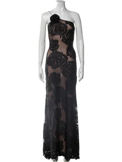 Pre-owned Arcina Ori Lace Pattern Long Dress In Blue