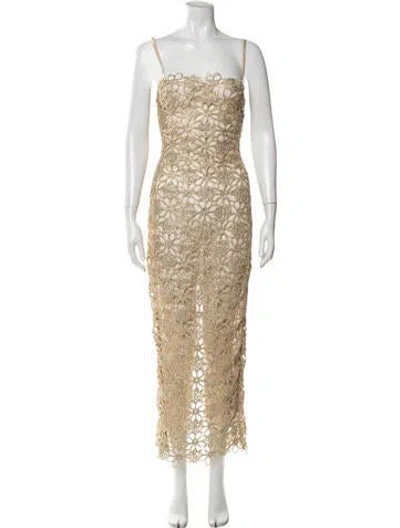 Pre-owned Arcina Ori Lace Pattern Long Dress In Neutral