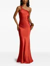 Arcina Ori Monique Asymmetric Tie Gown Dress In Red