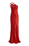 Arcina Ori Monique Open-back Satin Gown In Red