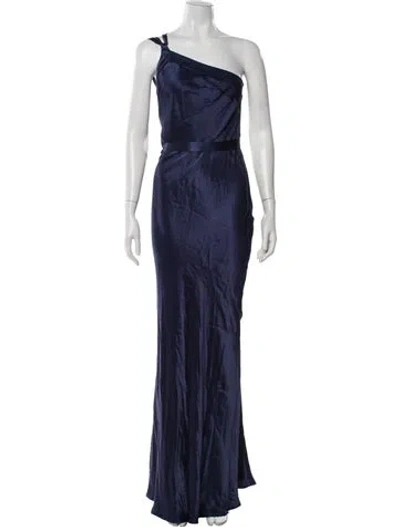 Pre-owned Arcina Ori One-shoulder Long Dress In Blue