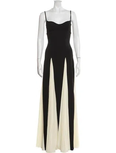 Pre-owned Arcina Ori Square Neckline Long Dress W/ Tags In Black/neutrals
