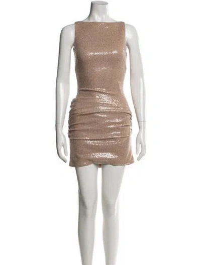 Pre-owned Arcina Ori Square Neckline Mini Dress W/ Tags In Neutral