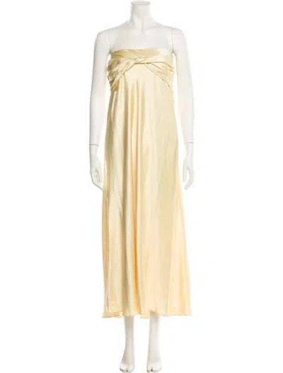 Pre-owned Arcina Ori Strapless Midi Length Dress W/ Tags In Yellow