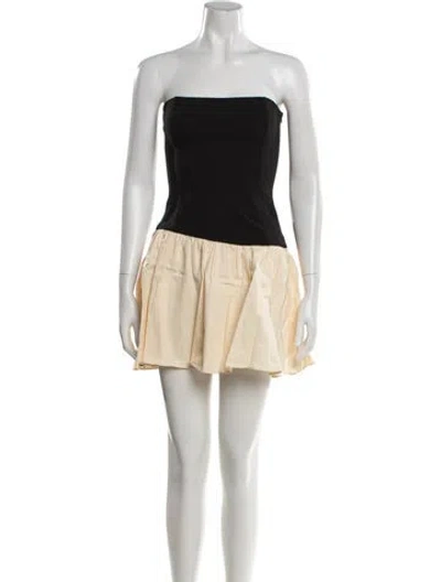 Pre-owned Arcina Ori Strapless Mini Dress In Neutral