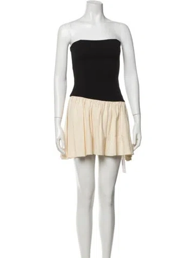 Pre-owned Arcina Ori Strapless Mini Dress In Neutral