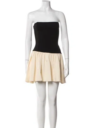 Pre-owned Arcina Ori Strapless Mini Dress In Neutral