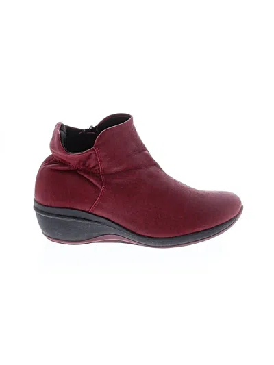Pre-owned Arcopedico Ankle Boots In Burgundy