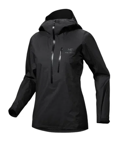 Arc'teryx Alpha Gore-tex Lightweight Hooded Jacket In Black