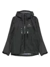 Arc'teryx Alpha Grid-pattern Hooded Performance Jacket In Black