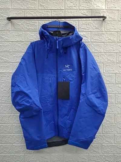 Pre-owned Arc'teryx Arcteryx Alpha Long Sleeve Full Zip Hood Jacket Fluidity Size Xlarge In Fluidity(blue)
