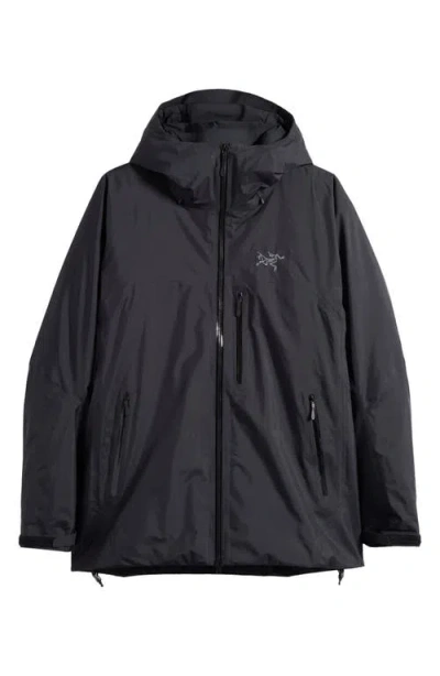 Arc'teryx Beta Insulated Gore-tex® Waterproof Hooded Jacket In Black