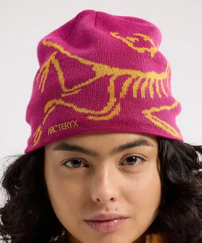 Pre-owned Arc'teryx Bird Skeleton Beanie In Pink