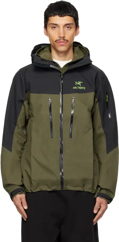 Arc'teryx Black & Green Alpha Sv Jacket