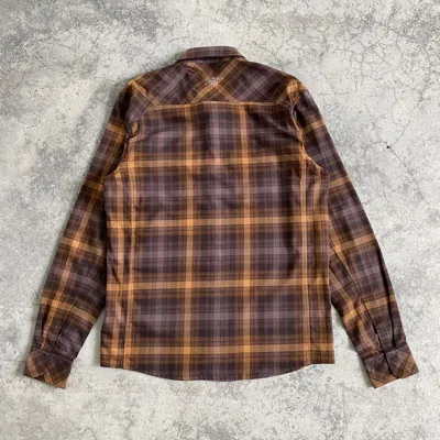 Pre-owned Arc'teryx Checker Plaid Light Weight Flannel Shirt In Brown
