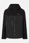 Arc'teryx Alpha Logo-embroidered Hooded Jacket In Black