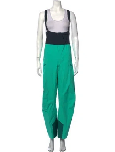 Pre-owned Arc'teryx Colorblock Pattern Scoop Neck Ski Suit In Green