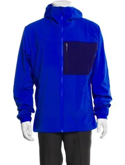 Pre-owned Arc'teryx Colorblock Pattern Windbreaker In Blue
