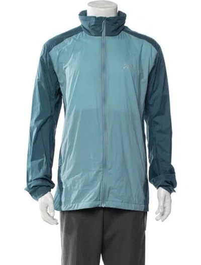 Pre-owned Arc'teryx Colorblock Pattern Windbreaker In Blue