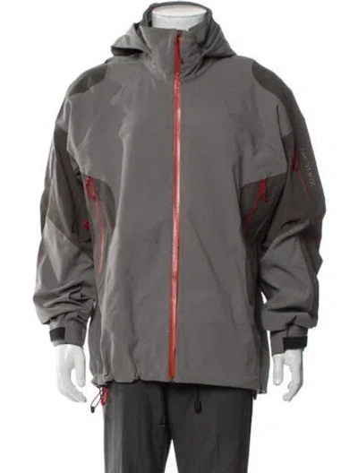 Pre-owned Arc'teryx Colorblock Pattern Windbreaker In Gray