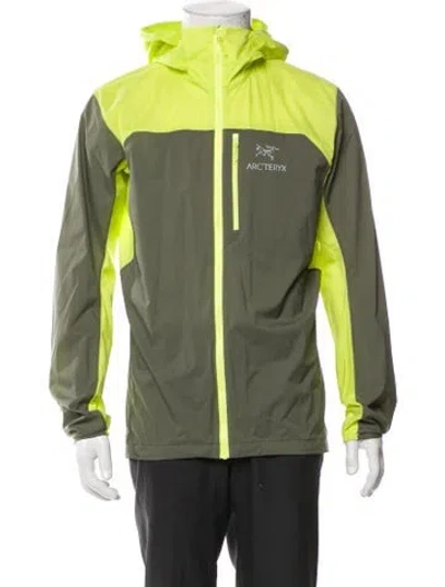 Pre-owned Arc'teryx Colorblock Pattern Windbreaker In Green