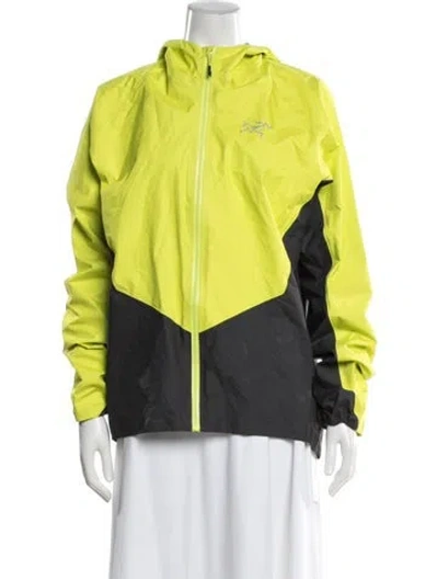 Pre-owned Arc'teryx Colorblock Pattern Windbreaker In Green