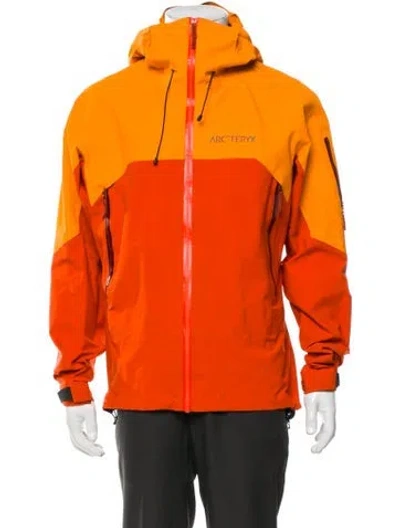 Pre-owned Arc'teryx Colorblock Pattern Windbreaker In Orange
