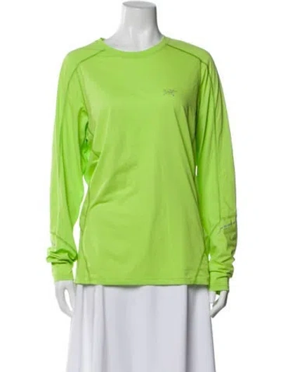 Pre-owned Arc'teryx Crew Neck Long Sleeve Top In Green