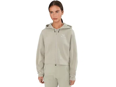 Arc'teryx Emblem Fleece Full Zip Crop Hoodie In Gray