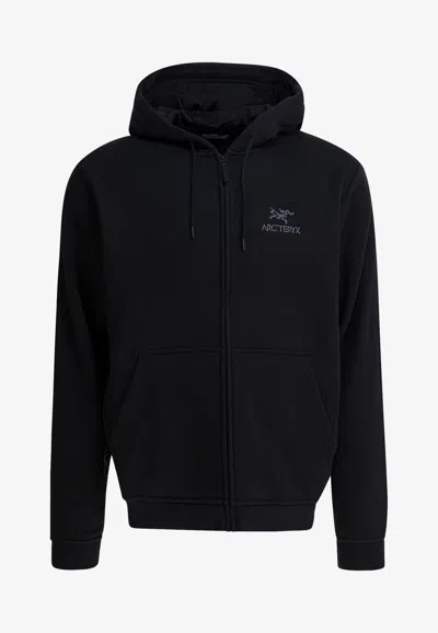 Arc'teryx Emblem Fz Zip-up Hooded Sweatshirt In Black