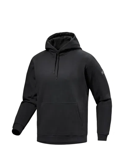Arc'teryx Emblem Hooded Kangaroo-pocket Hoodie In Black