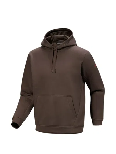 Arc'teryx Emblem Hooded Pocket Hoodie In Brown