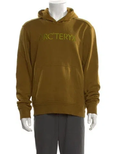 Pre-owned Arc'teryx Embroidered Logo Graphic Print Hoodie In Green