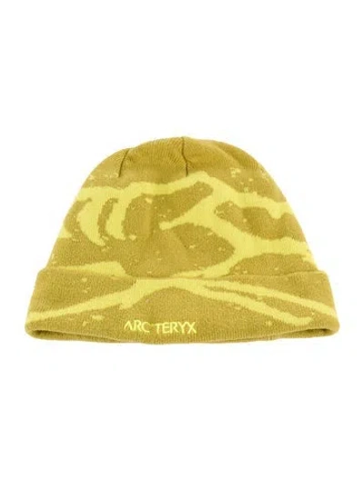 Pre-owned Arc'teryx Graphic Embroidered Folded Beanie In Yellow