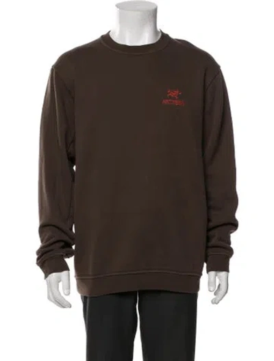 Pre-owned Arc'teryx Graphic Print Crew Neck Sweatshirt In Brown