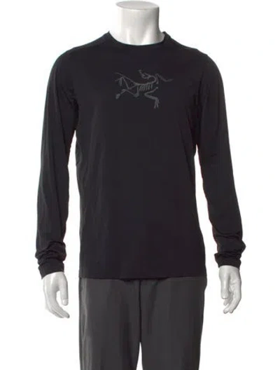 Pre-owned Arc'teryx Graphic Print Crew Neck T-shirt In Black