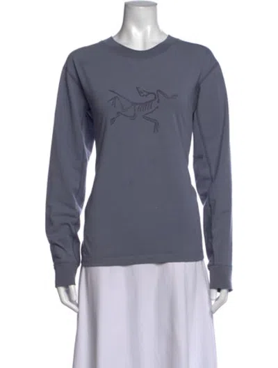 Pre-owned Arc'teryx Graphic Print Crew Neck T-shirt In Blue