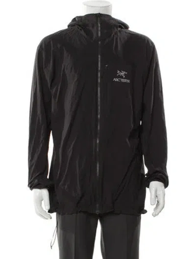 Pre-owned Arc'teryx Graphic Print Windbreaker In Black
