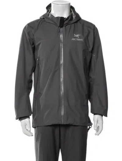 Pre-owned Arc'teryx Graphic Print Windbreaker In Gray