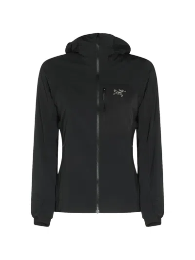 Arc'teryx Hooded Logo-embroidered Jacket In Black