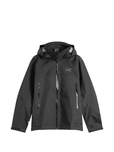 Arc'teryx Hooded Logo-print Jacket In Black