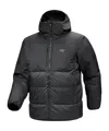 Arc'teryx Hooded Long-sleeved Down Jacket In Black