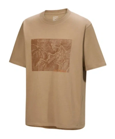 Arc'teryx Kragg Cotton Lithographica Shirt Ss Men's In Brown